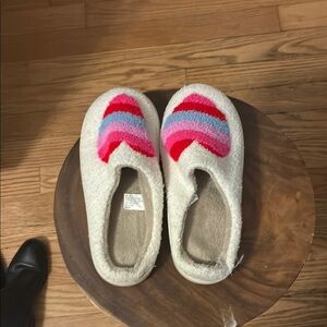Amazon Cream and Red Slippers Cozy Indoor Footwear